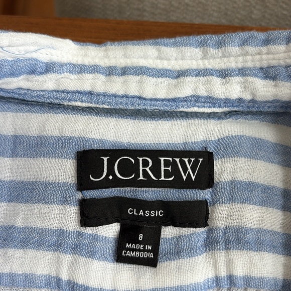 J. Crew Classic-fit soft gauze shirt in stripe Size 8 - Picture 5 of 8